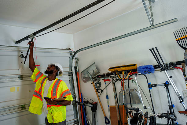 Professional Garage Door Panel Replacement technician working in North Scituate, MA